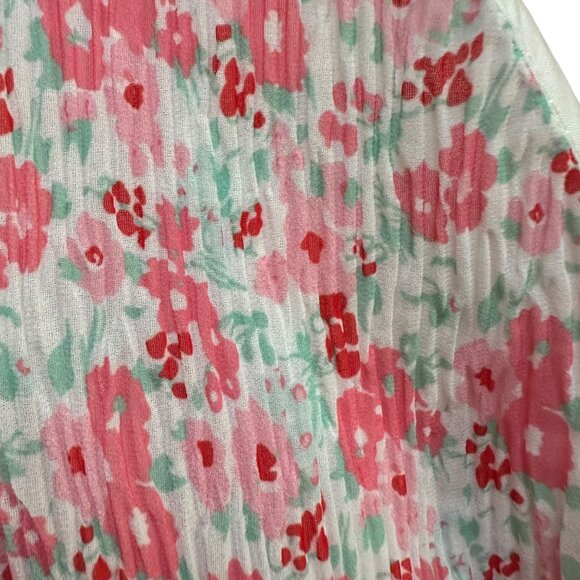 NWT Lulus Floral Puff Sleeve Wrap Crop Top With Back Tie Detail Summer Spring M - Picture 6 of 10